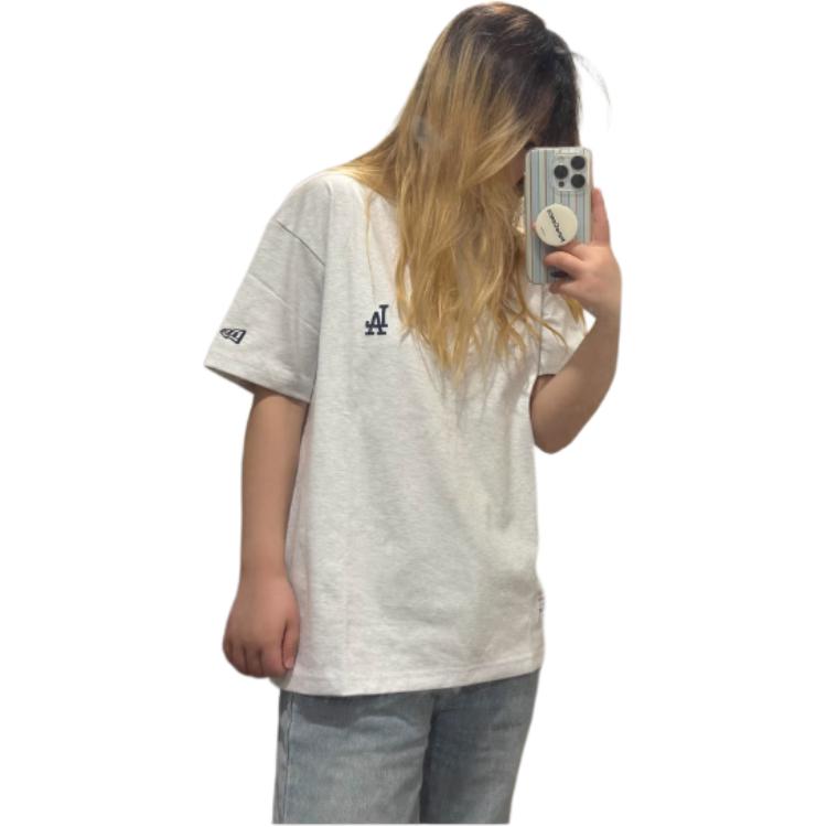 New Era FW24 T Shirt Couple, Trendy And Versatile Unisex Light Gray 14385068