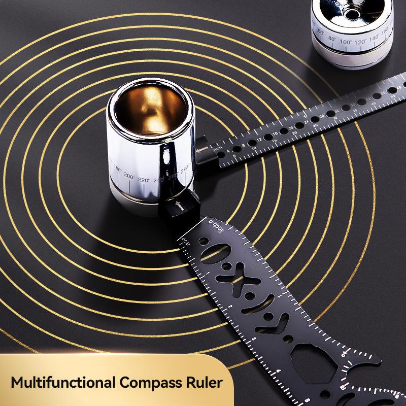 Multi Functional Compass Drawing Ruler for Circle Pattern Line Metal Geometry Homework Creative Auxiliary Circle Drawing Board