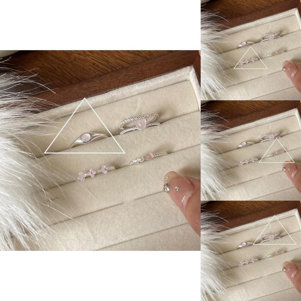 Elegant Adjustable Copper Ring Featuring Cute Geometric Design And Sparkling Zirconia For Fashionable Women