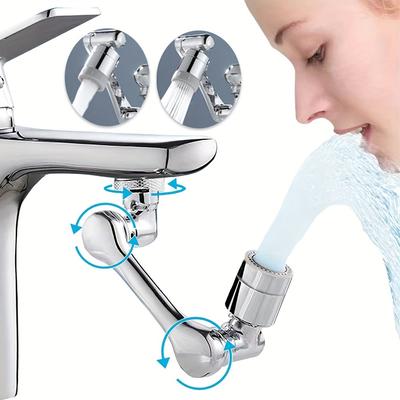 1buc Prelungitor robinet rotativ 1080°, barbotator universal pentru aerisire, filtru anti stropire, care economisește apă, cap de pulverizare duză de la robinet