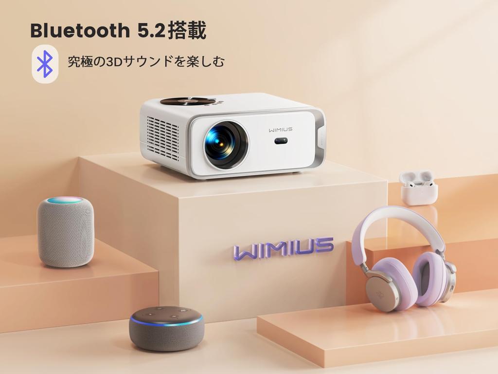 With Android WiMiUS Small Size Focus Automatic Keystone Correction High Brightness 700 Comes with a Tripod WIFI 6 Bluetooth Real 1080P 4K Zoom HiFi
