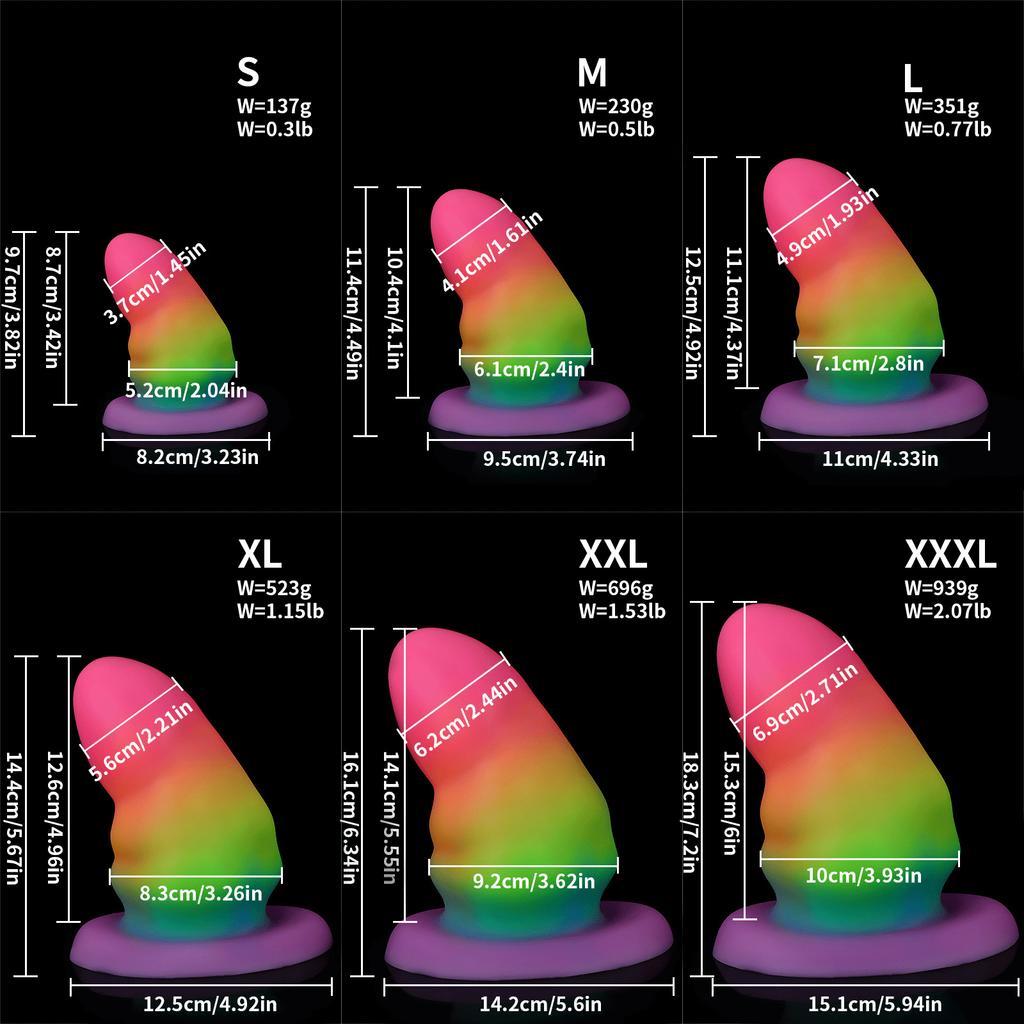 Colorful Mixed Color Shit Butt Plug Luminous Boxing Anal Anal Dilatation Device Liquid Silicone Soft Masturbation Sex Product