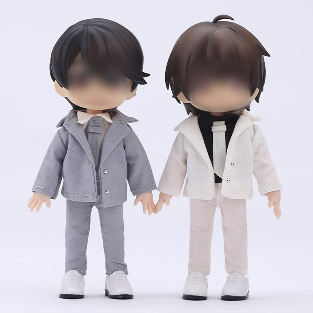 YUYAKESHI Obitsu 11 Clothes OB11 Costume Obitsu Doll 11cm Body Doll Shirt Suit Set Coat Over Nendoroid P9 GSC Sebiro 3 (red, Items)