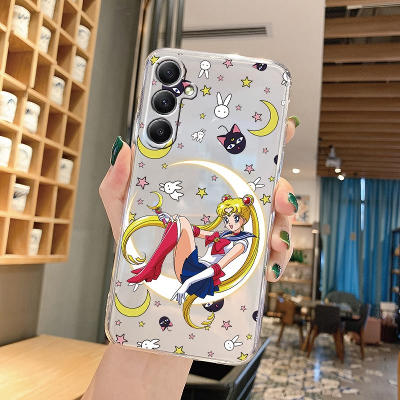 

М який прозорий силіконовий чохол Girls Cartoon Patterned For Samsung A55 M35 S24 Xiaomi Redmi Note 13 Poco C65 iPhone Camera Протиударний захисний чохол iPhone 15 Plus