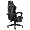 Day and Night - Day and Night Black and Gray Synthetic Leather Gaming Chair with Footrest