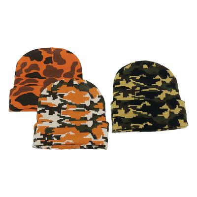 Camouflage wool hat thermal hat winter digital camouflage jacquard beanie knitted hat men