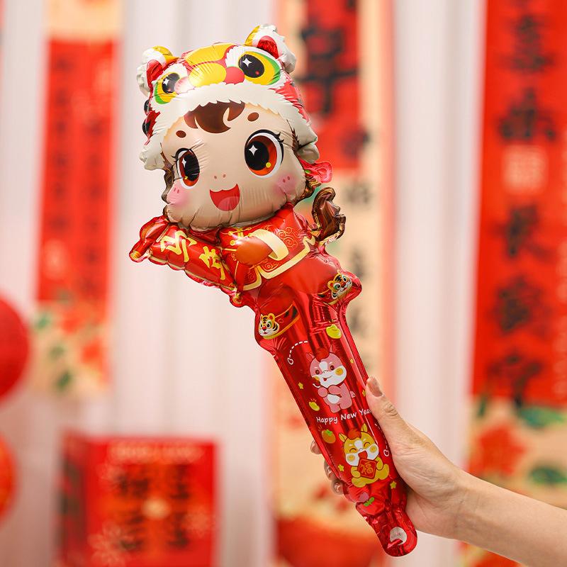 10Pcs 2026 Year Of The Horse Balloon Hair Cards Headwear New Year Party Hair Accessories Cross Year Celebration Decor Supplies