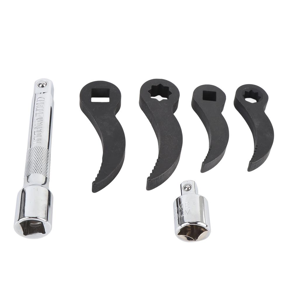 Crowbar Adapter Head Tool Set 1 2in 3 8in Double Square and Square Pry Bars Adapter Head and Extension Rod with Storage