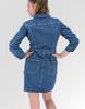 Lee LS Seamed Dress Mid Stonewash Fitted Denim Dress S