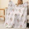 Thick Warm Flannel Blanket Cute Watermelon Flower Pattern, Soft Cozy Year-round, Ideal for Home, Guest Room, Single Use & Festive Use