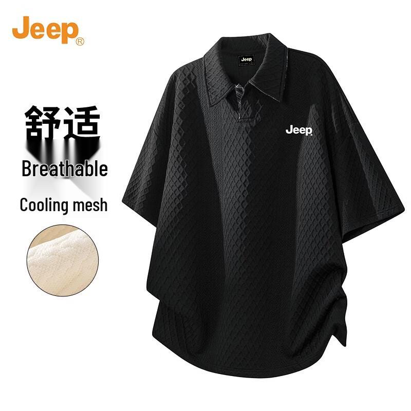 JEEP Men s Breathable Waffle Knit Polo Shirt 3XL