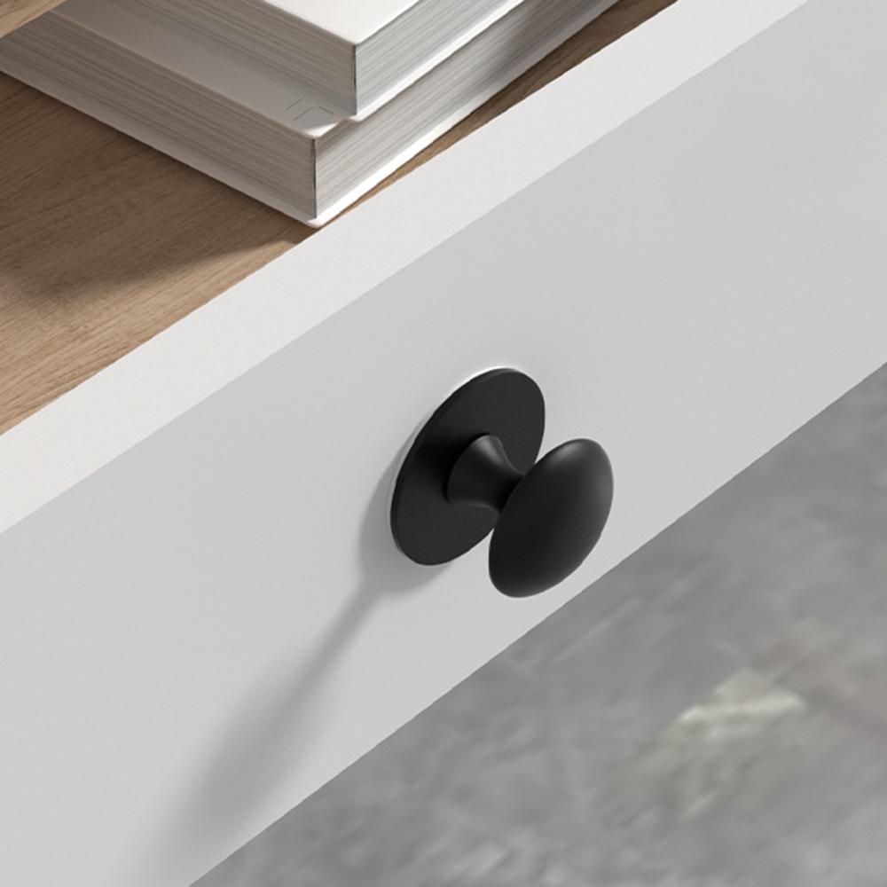 Stainless Steel No-Drill Furniture Cabinet Door Handle Adhesive Round Drawer Pull Knob