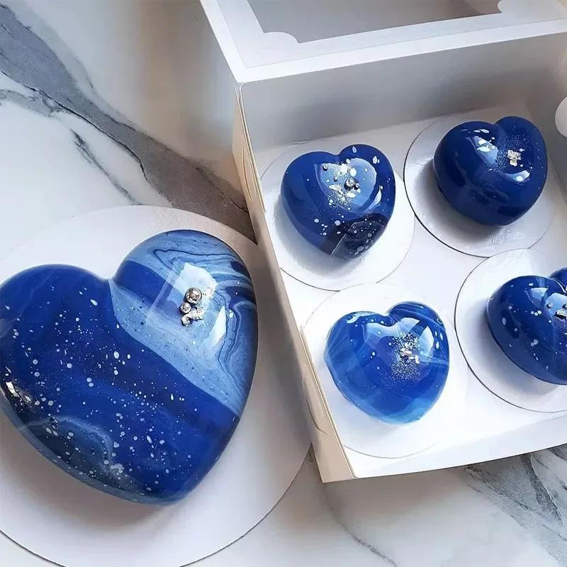 8 Cavity Heart Shape Silicone Mold Mousse Ice Cream Chocolate Jelly Cake Baking Tool Suitable Household Kitchen Baking Molds