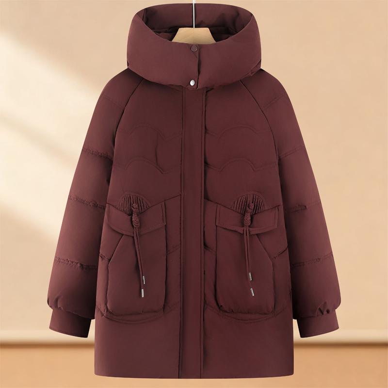 

Жіночі зимові довгі пальто великих розмірів 4XL-8XL для жінок середнього віку, елегантні парки оверсайз з капюшоном, теплі та товсті 8XL