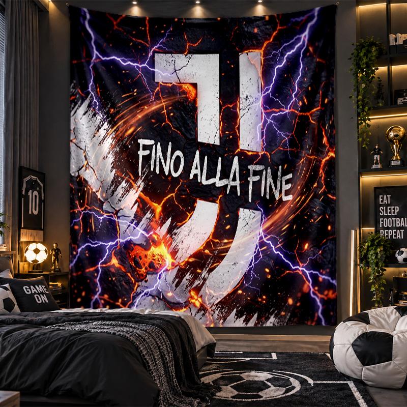 Arazzo da Appendere a Parete Tessuto Stampato Juventus FC per Soggiorno Camera da Letto Decorazione per la Casa