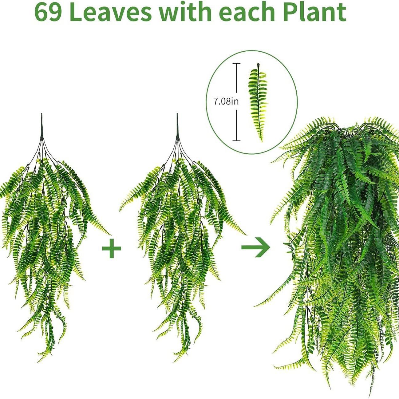 

Искусственные искусственные зеленые растения 69 сеток персидская трава ротанг уличные подвесные папоротники гостиная обмотка зелёный