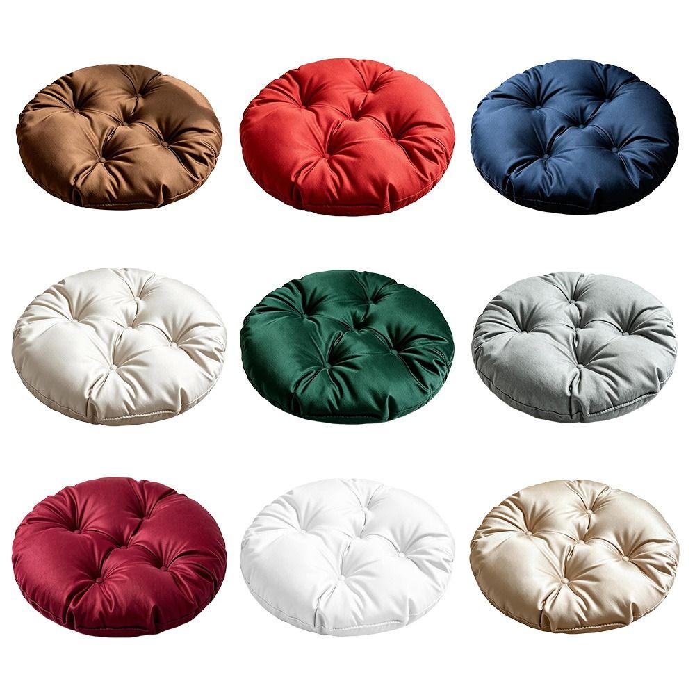 Silk Fabric Chair Cushion Round Sofa Seat Cushion Durable Tatami Mat  for Home&Office
