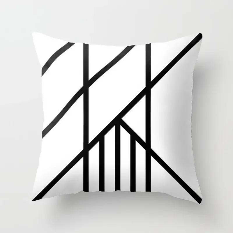 High-grade Black and White Geometric Irregular Pattern Pillowcase Office Living Room Home Pillowcase Car Ornaments
