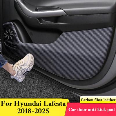 For Hyundai Lafesta 2018-2026 Car Door Anti-kick Pad Leather Interior Protection Anti-dirty Sticker Mat Auto Decor Accessories