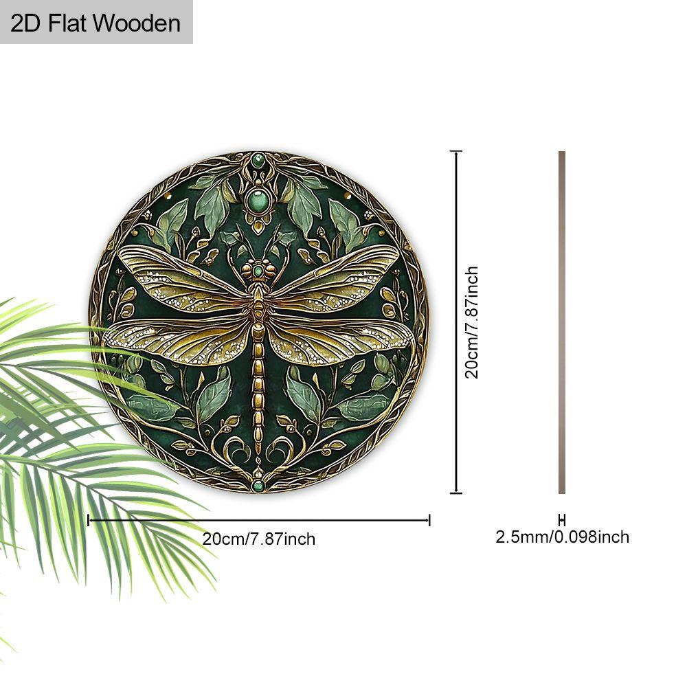 Garden decoration, wooden hanging decorative signs, dragonfly patterns, 2D graphic products, housewarming gifts for friends