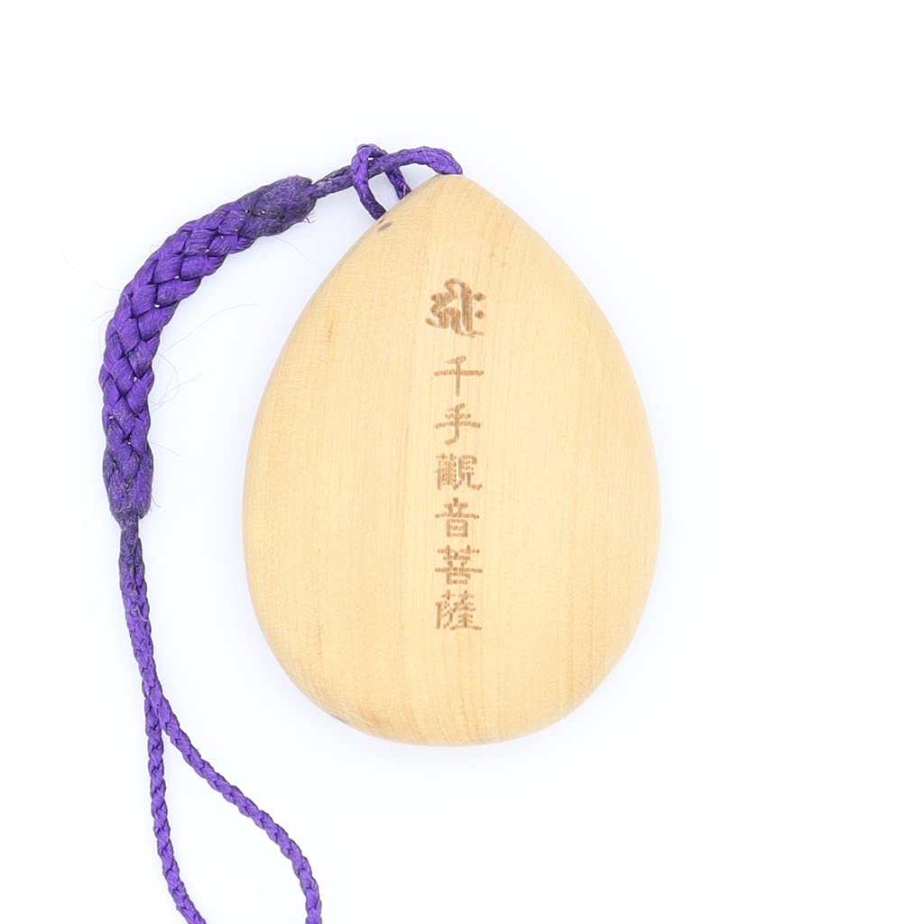 special Buddhist statue Bodhi tree leaf shape Guardian deity for the Year of the Rat with strap boxwood wood carving 17383 Kurita's [Guardian deity]