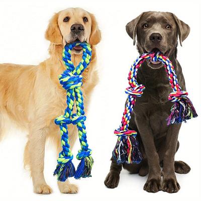 Knoten-Hundespielzeug, unzerstörbares, langlebiges Hundekauspielzeug, Tauziehen, interaktives Spielzeug, geeignet für mittelgroße und große Hunde, Heimtierbedarf