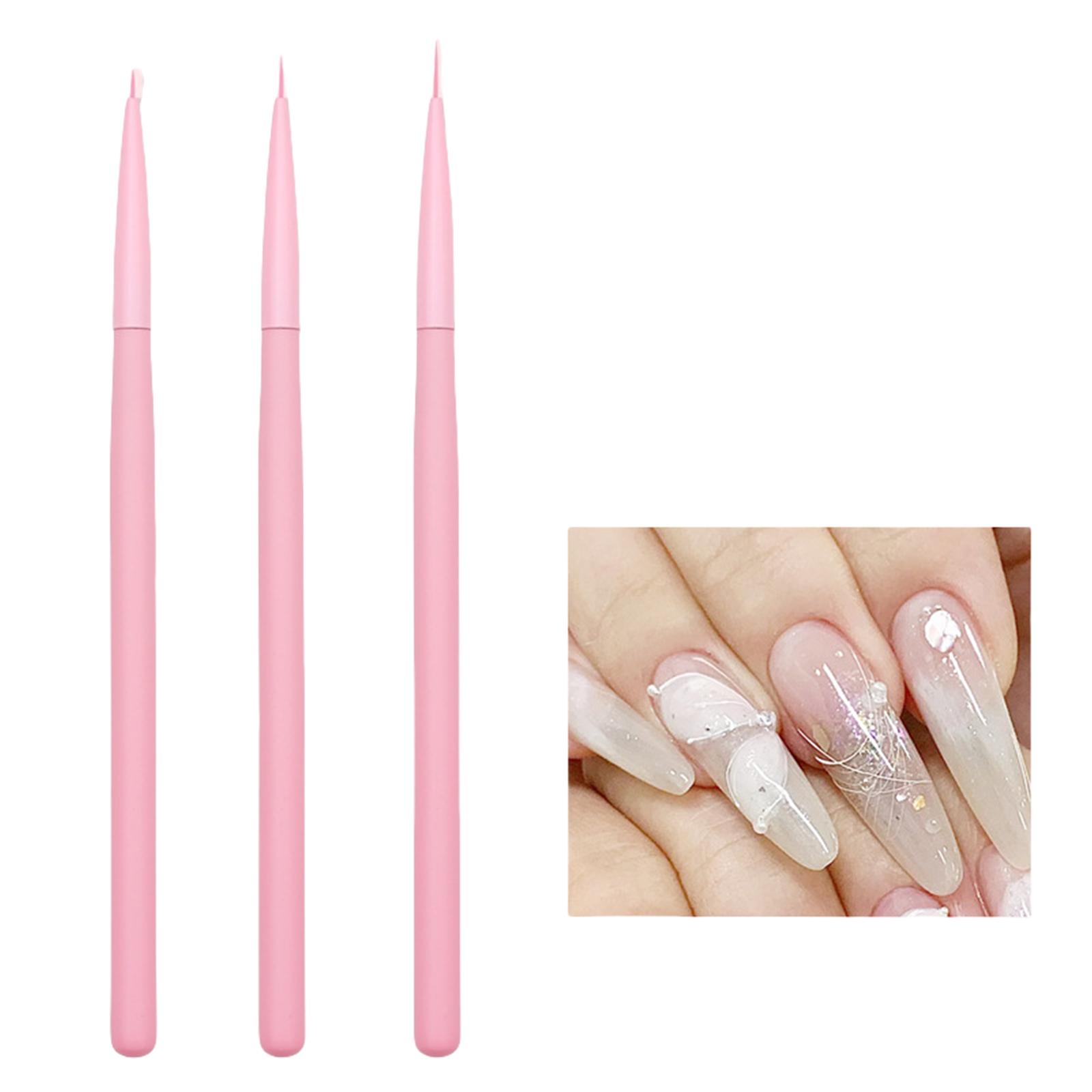 

3 шт. Кисти для подводки ногтей Кисть для росписи ногтей Ручка для рисования ногтей Кисти для дизайна ногтей Маникюрный инструмент для салонов розовый