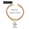 Gold cross necklace, multi-layer stacked diamond-encrusted jewelry, female creative simple alloy necklace