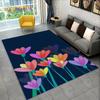 3D Nordic Luxury Flower Rose Area Rug Large,Carpet Rug for Home Living Room Bedroom Sofa Doormat Decor,Kids Non-slip Floor Mats
