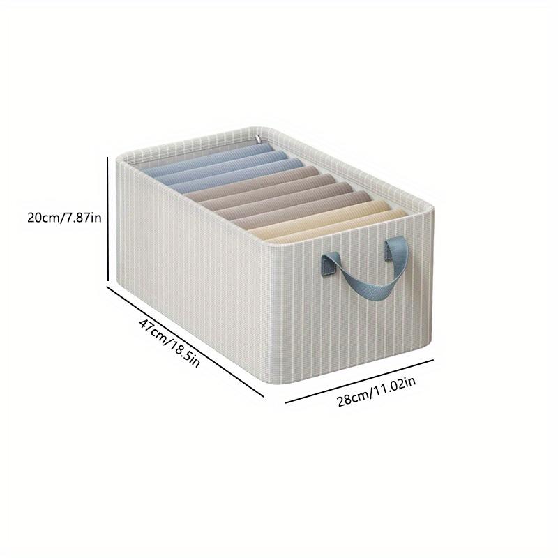 47*28*20cm1pc High-capacity Foldable Clothing Storage Box with Handle,home&dormitory Pants Wardrobe Sorting Storage Stripe Basket.