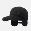 Mens Winter Warm Wool Blend Baseball Cap with Ear Flaps Windproof Dad Hat