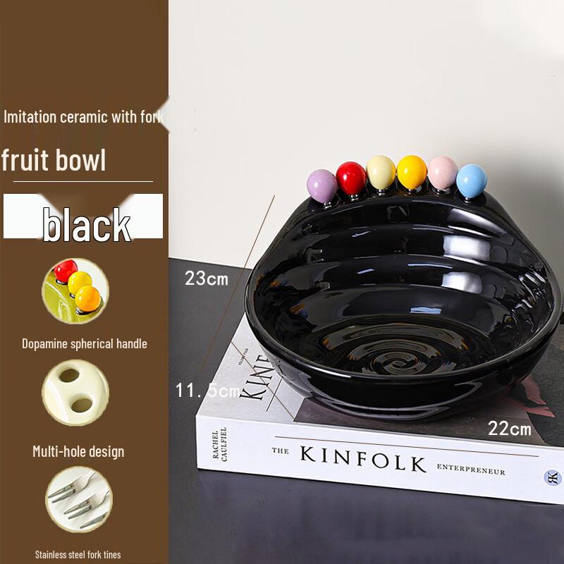 

Melamine Imitation Ceramic Fruit Bowl & Fork Set