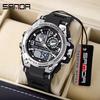 SANDA 6024 2025 Top Brand Men's Watches 5ATM Waterproof Sport Digital Wristwatch Quartz Watch for Men Clock Relogio Masculino
