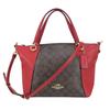 Used Handbag Signature C6230 PVC/leather Brown Red Shoulder