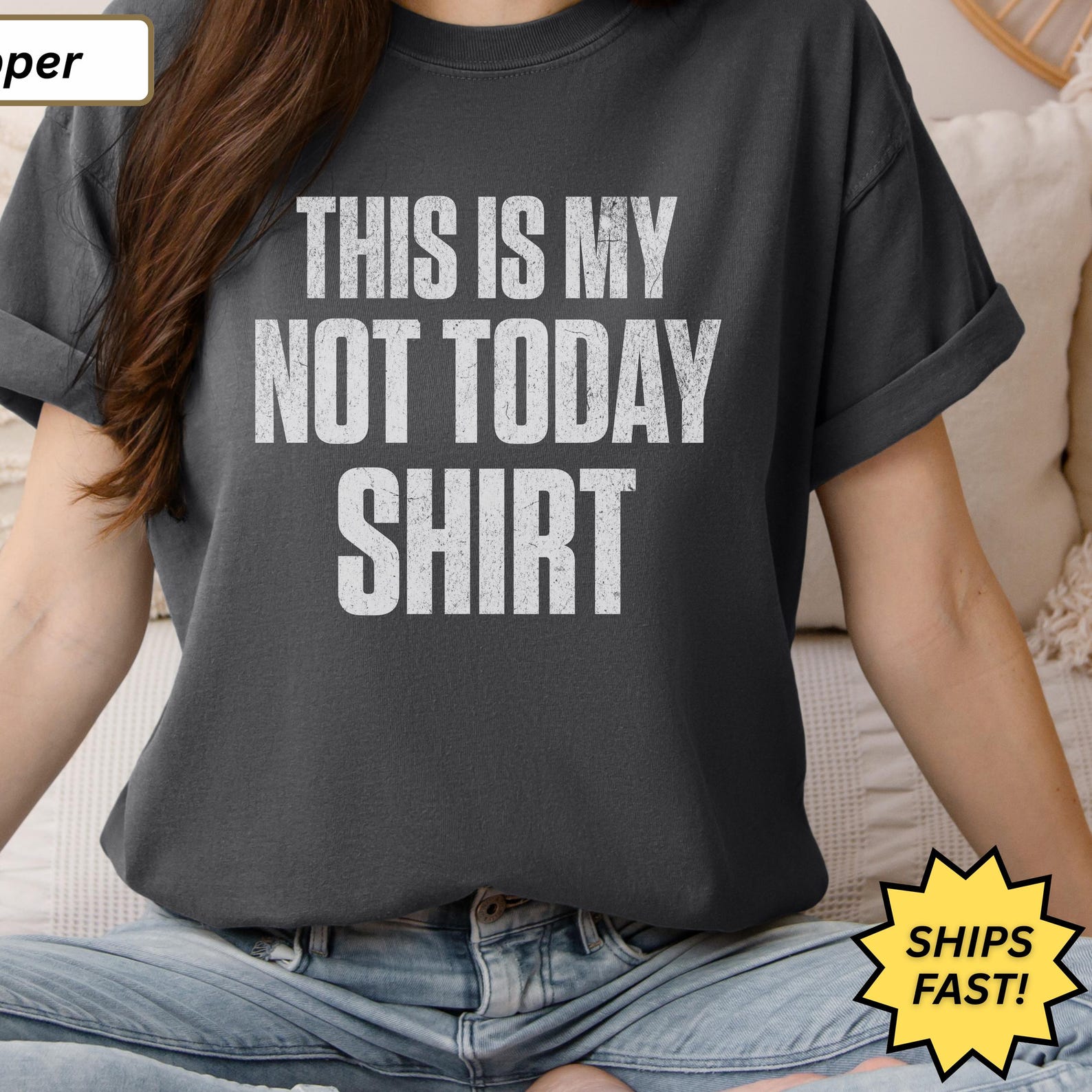 NOT TODAY graphic tee | Vintage sarcastic morning shirt XL
