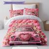 Trucks animals Pattern Bedding Quilt Set Quilt Cover Pillowcase Home Decoration Birthday Gift (1 * duvet cover + 2 * pillowcase, without core)