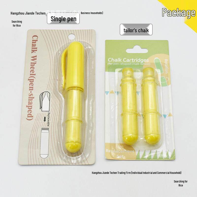 Refillable Chalk Tailoring Pen with Lid - Pen-shaped Fabric Marking Tool