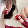 Red Love New Year's Earrings Women's Simple Festive Earrings Versatile Fashion Earrings