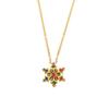 Qiong Yao 5A Zircon Snowflake Necklace, 18K Gold PVD Electroplated, Colorfast Jewelry