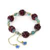 3mm Natural Garnet Flower Ball Crystal Bracelets Fashion Women Woven Transfer  Cloisonné Tassel Bangles Party Jewelry