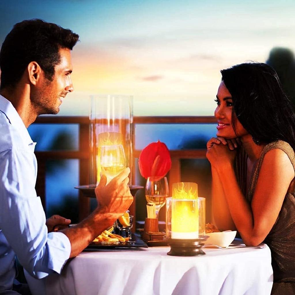 Flame Light, Remote Control USB Rechargeable Flame Light, 4 Modes LED Flame Effect Light for Living Room, Bedroom, Bar, Halloween, Christmas Party (1)