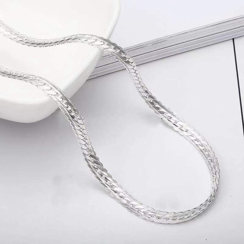 wish hot sale personalized men's necklace jewelry 4MM side embossed necklace necklace