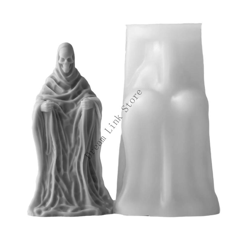 Q1FD Halloweens Skull Silicone Mould for Candle Crafting Materials Decoration Party Supplies Creative Gift Ideas