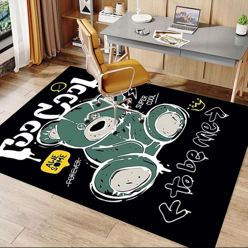 1pc too cool to be me Home Office, Durable Polyester Floor Mat with Easy, Office Decor, Urban Style, Nonslip Backing, Highquality Fabric