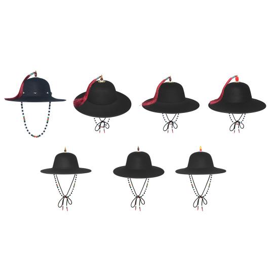 Black Sun Hat Traditional Flying Fish Costume Hat Wide Brim UV Protection Fishing Idol Cosplay Cap Headwear