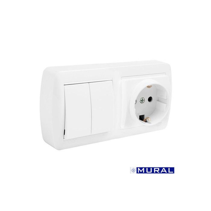 Base Bipolaire Schuko T/Tl, Double Commutateur Et Avec Obturateur - GENERIQUE - Solera Mur36u