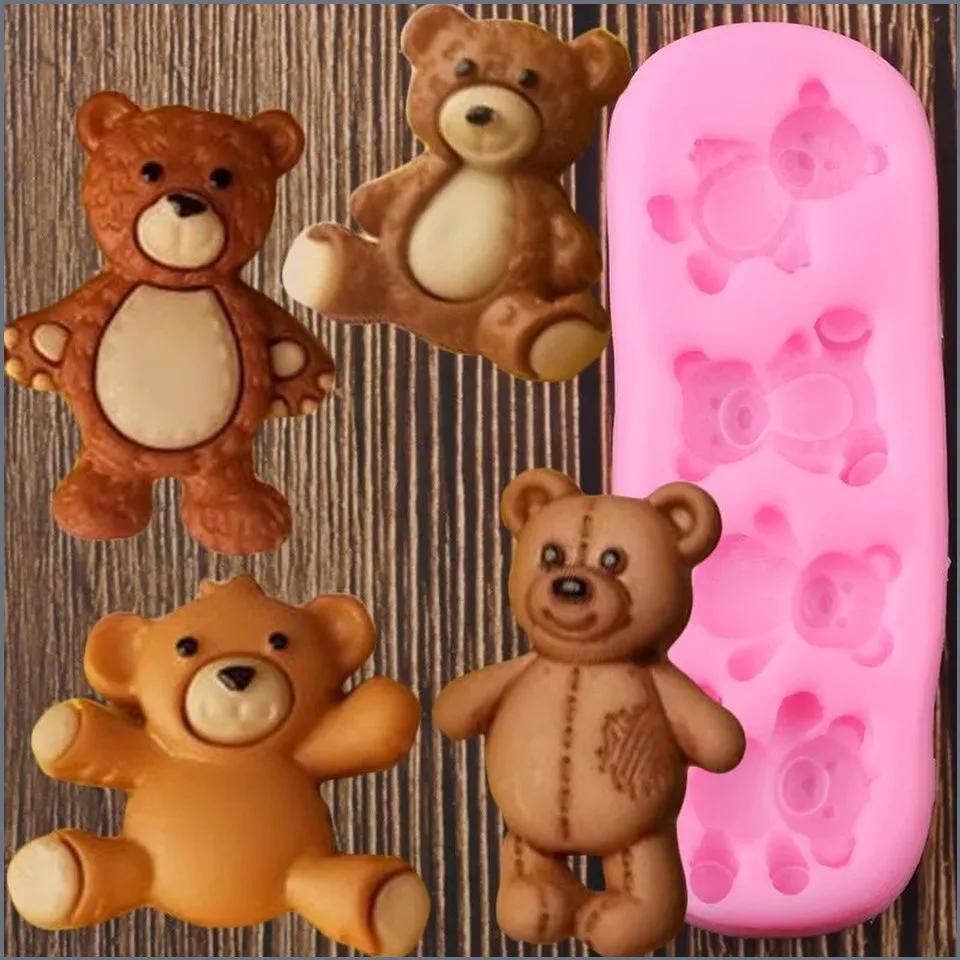 

Silicone Bear Mold for Baking and Crafting Flexible Non-Stick Bear Shaped Mold Suitable for Chocolate Soap Candle Resin Clay One Size розовый