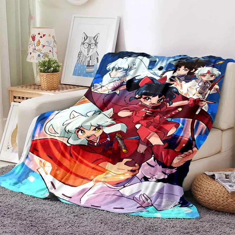 Anime Inuyasha Throw Blanket Soft Flannel Thin Blankets for Bed Sofa Cover Bedspread Picnic Cooling Gift Home Deco
