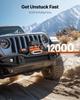 Electric Winch, 5400 kg Load Capacity, 12V DC Truck Winch with 9.1 mm x 23 m Synthetic Rope, Wireless & Wired Remote Control, IP55 Waterproof for