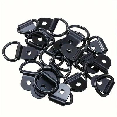 10 piezas Anillo de Anclaje de Amarre con Gancho de Tracción Forma D Acero Inoxidable Gancho Fijo Cuerda de Amarre para Camión Marco de Amarre Hebilla de Colgar
